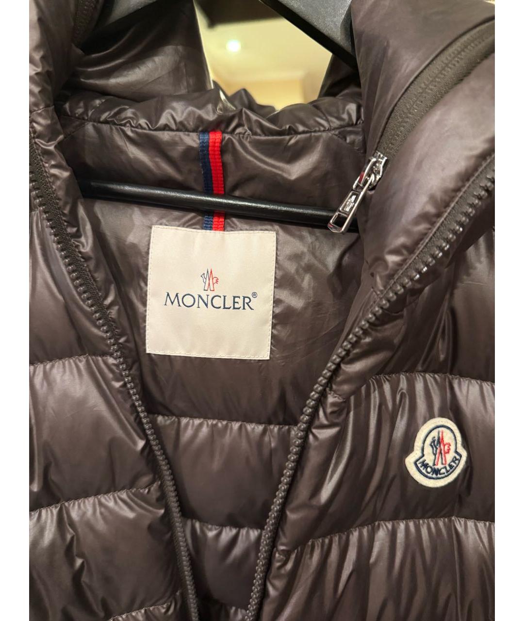 MONCLER Коричневый полиамидовый жилет, фото 3