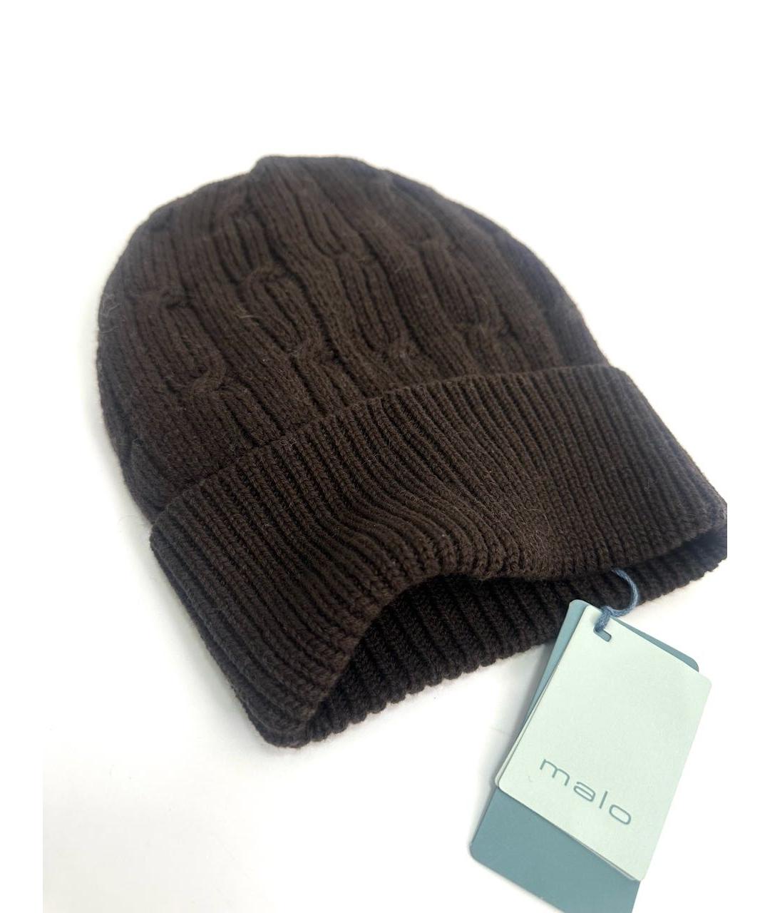 MALO Коричневая кашемировая шапка, фото 4