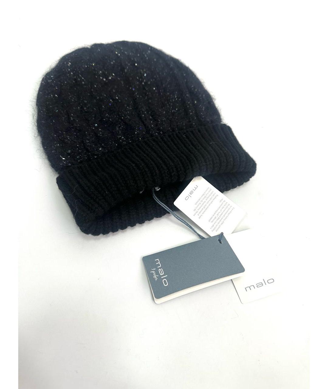 MALO Черная кашемировая шапка, фото 6