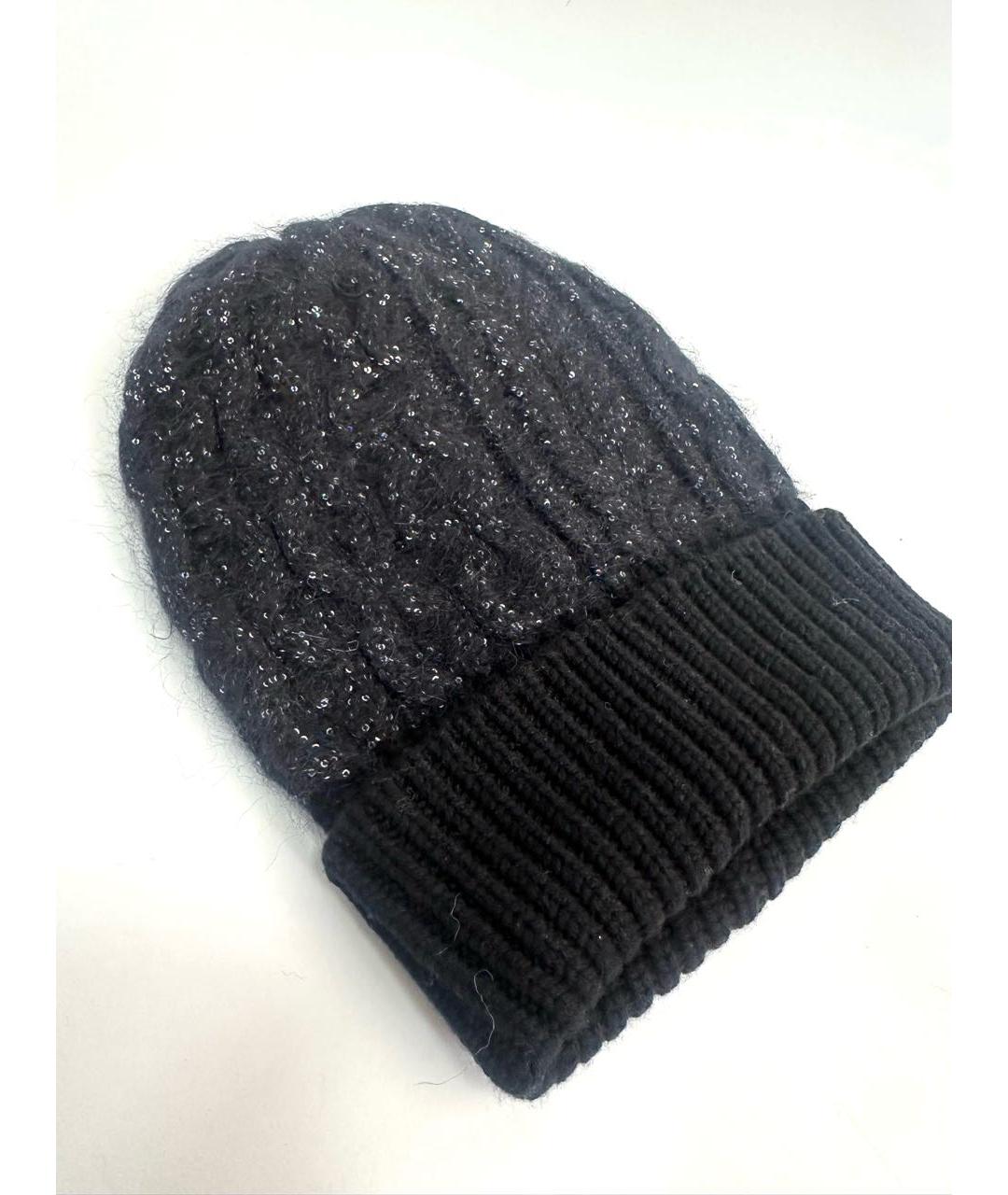 MALO Черная кашемировая шапка, фото 7