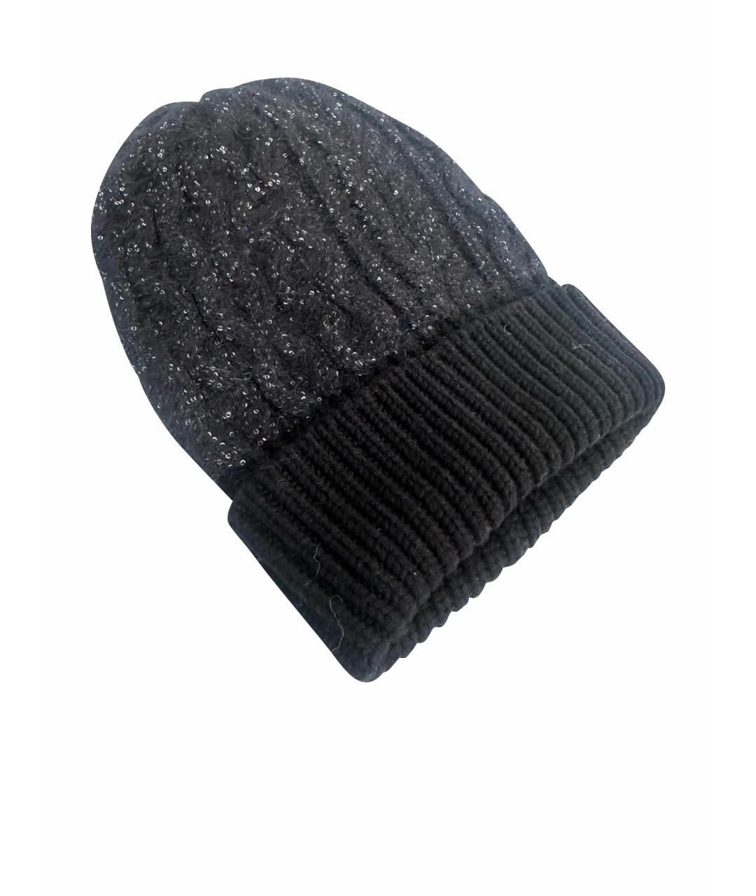 MALO Черная кашемировая шапка, фото 1