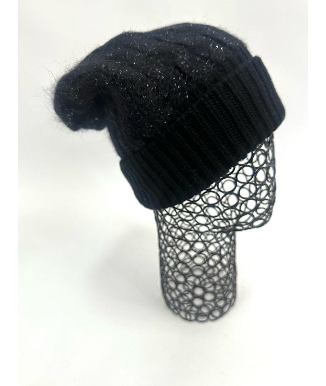 MALO Черная кашемировая шапка, фото 2