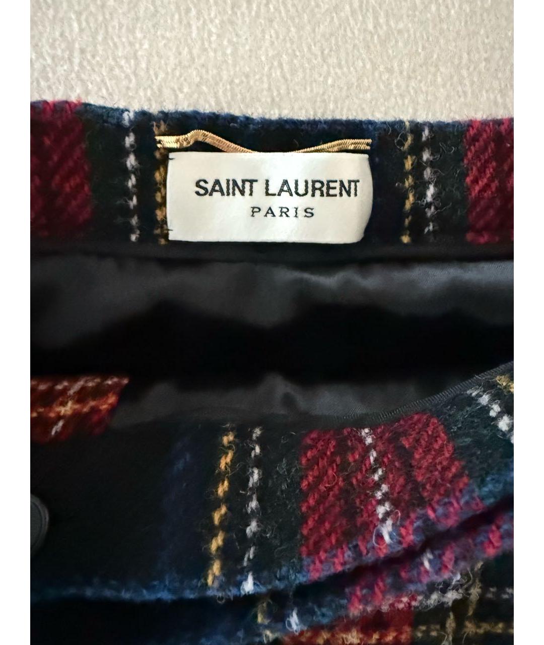 SAINT LAURENT Красная шерстяная юбка мини, фото 5