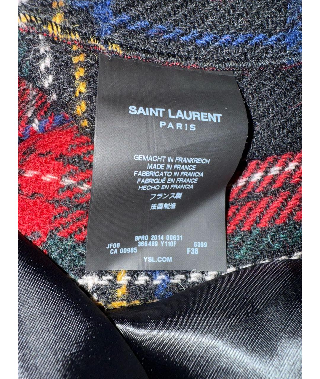 SAINT LAURENT Красная шерстяная юбка мини, фото 6