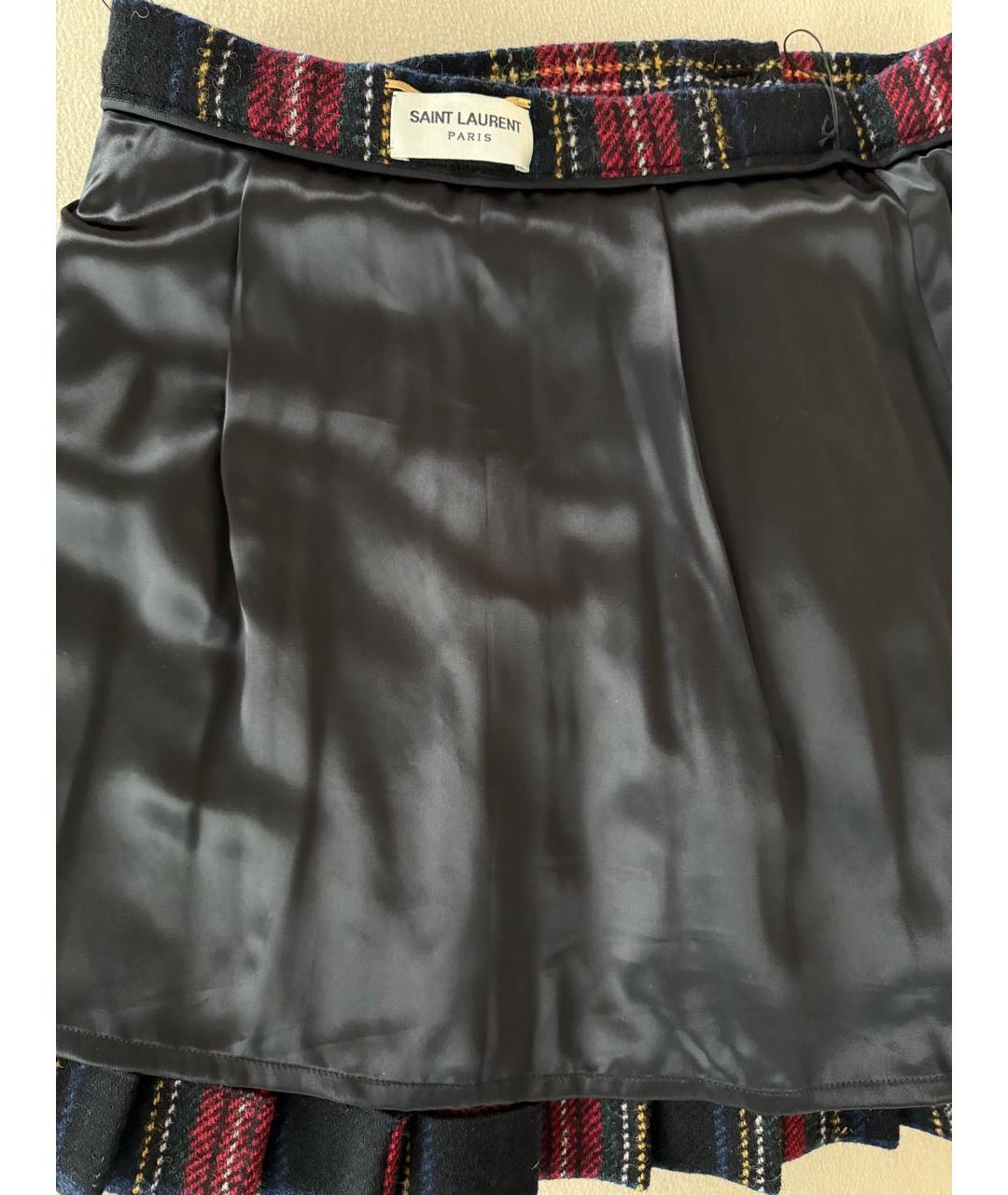 SAINT LAURENT Красная шерстяная юбка мини, фото 8