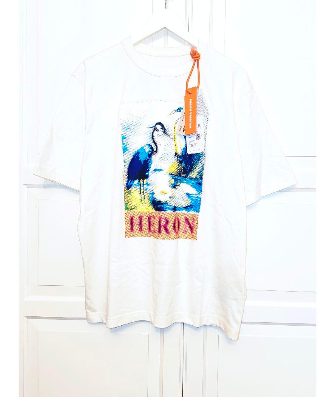 HERON PRESTON Белая хлопковая футболка, фото 2