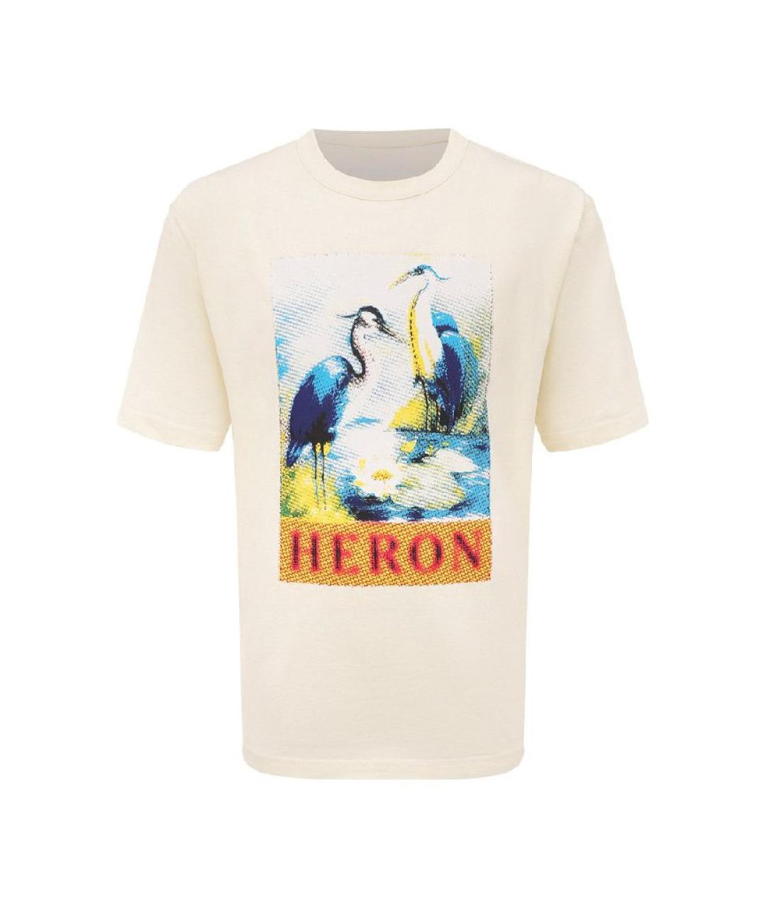 HERON PRESTON Белая хлопковая футболка, фото 1