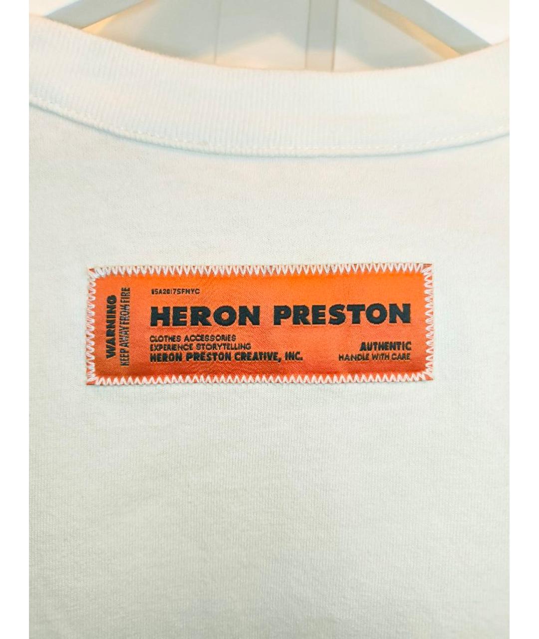 HERON PRESTON Белая хлопковая футболка, фото 5