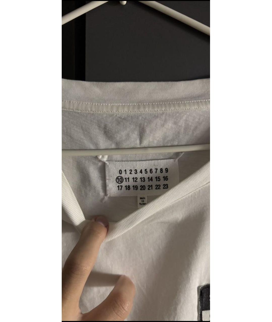 MAISON MARGIELA Белая хлопковая футболка, фото 3