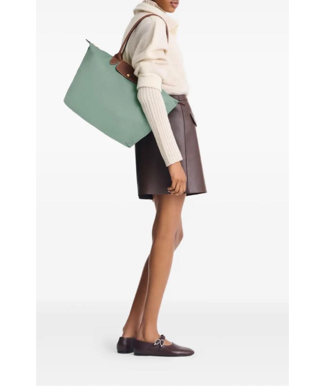 LONGCHAMP Зеленая сумка тоут, фото 5