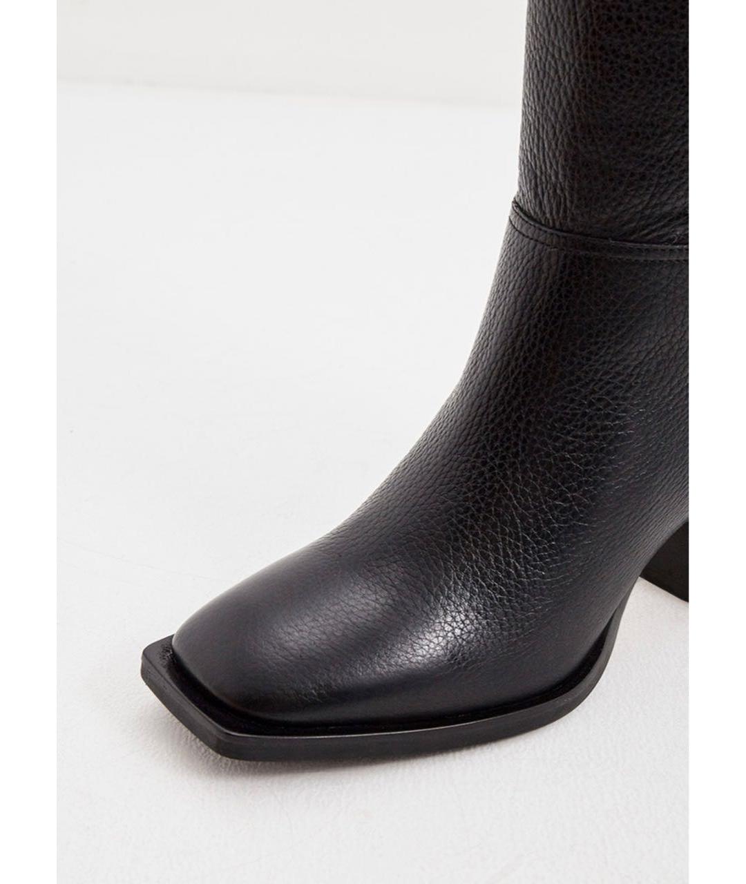 MAX MARA Черные кожаные сапоги, фото 6