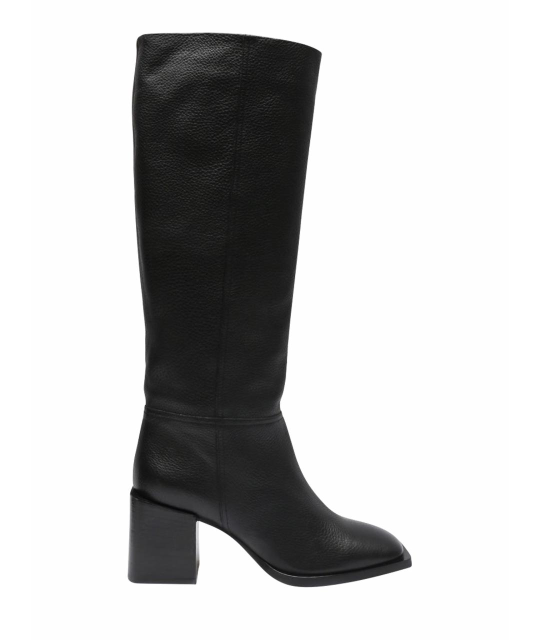 MAX MARA Черные кожаные сапоги, фото 1