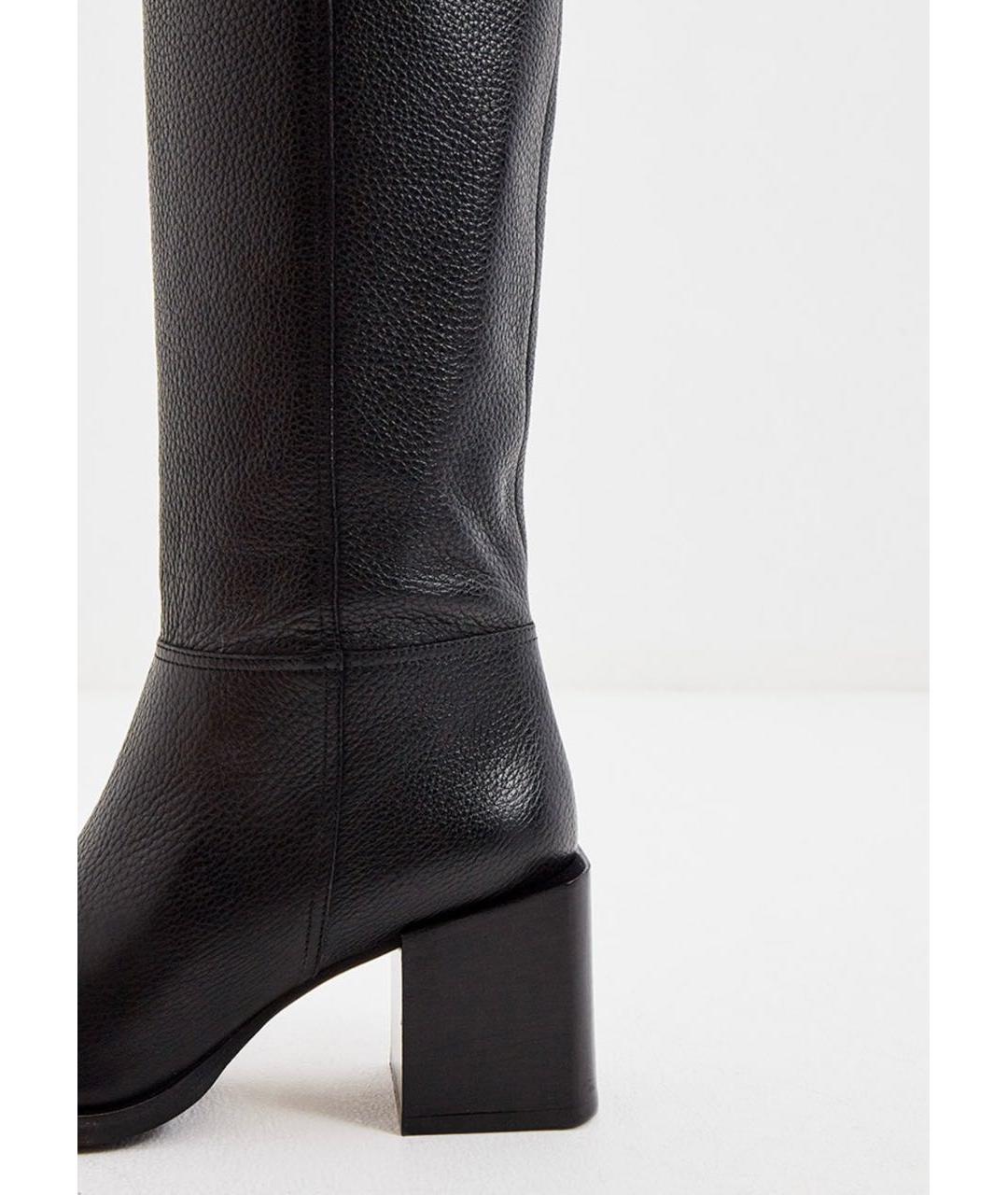 MAX MARA Черные кожаные сапоги, фото 5