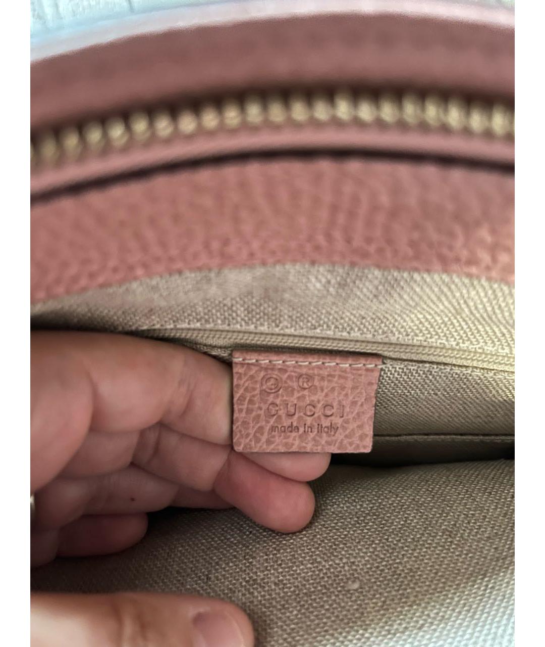 GUCCI Розовая кожаная сумка тоут, фото 5