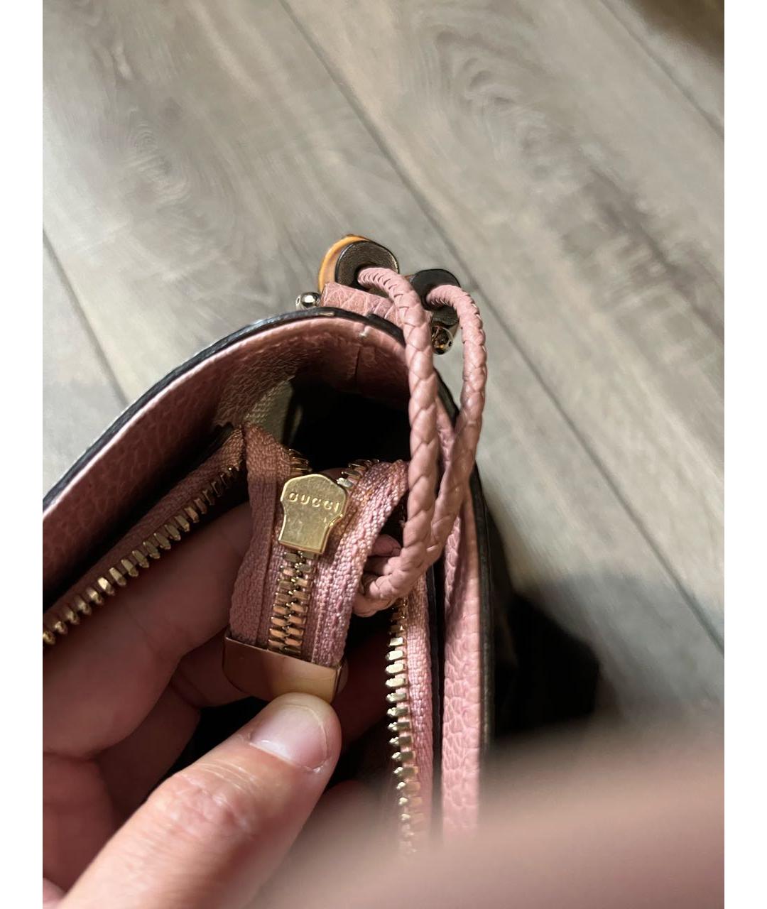 GUCCI Розовая кожаная сумка тоут, фото 4