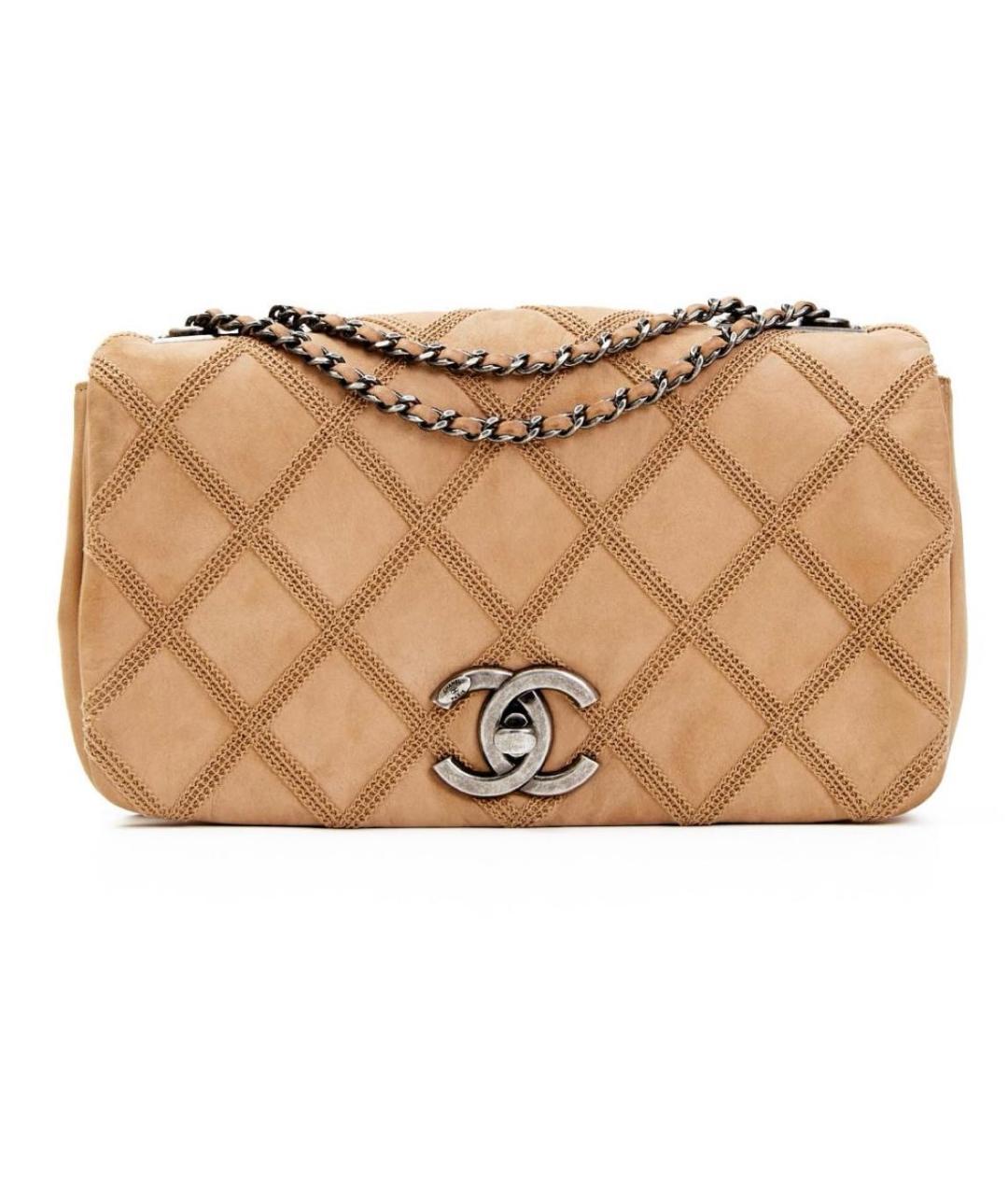 CHANEL Бежевая замшевая сумка через плечо, фото 1