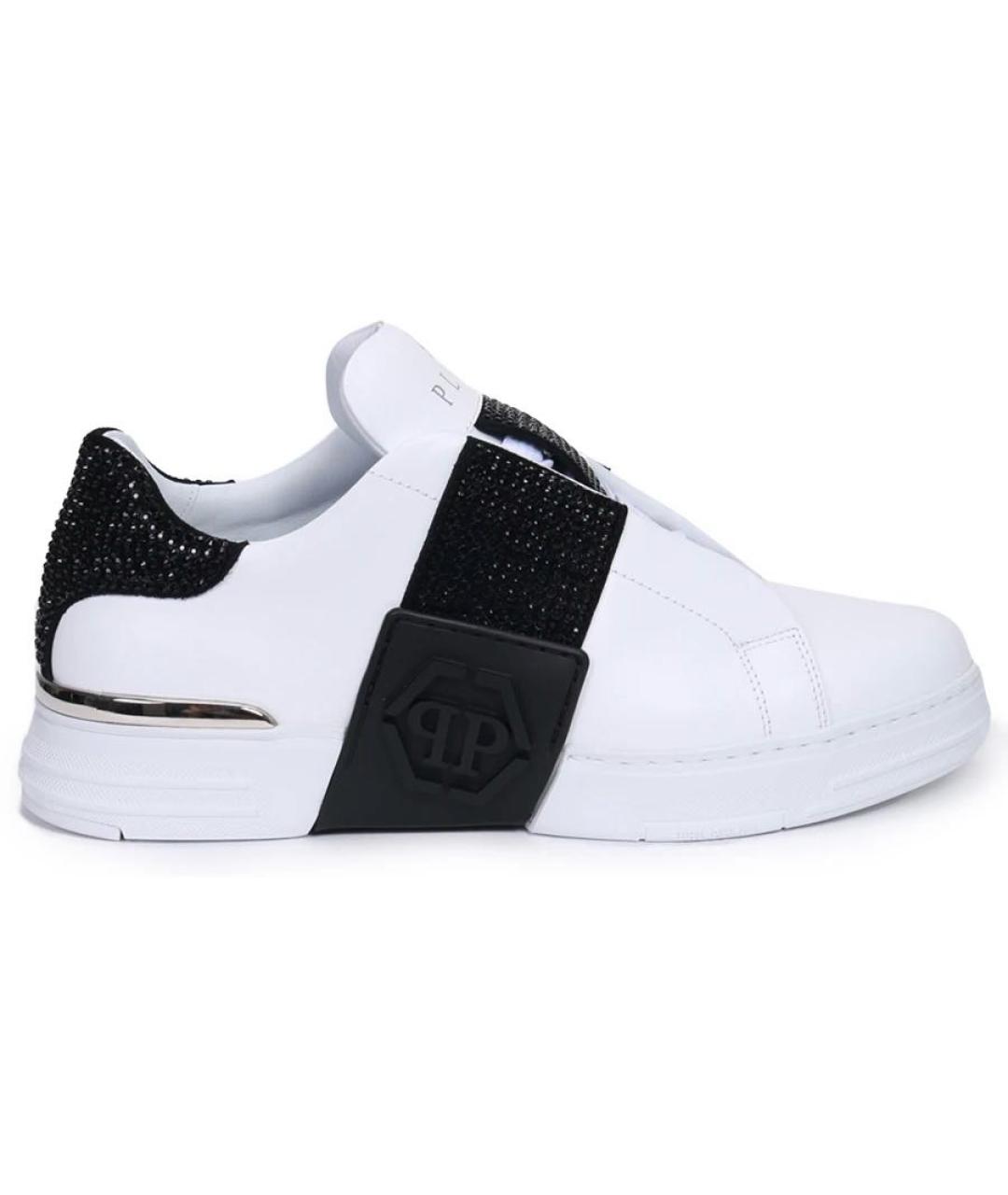 PHILIPP PLEIN Белые кожаные кеды, фото 7