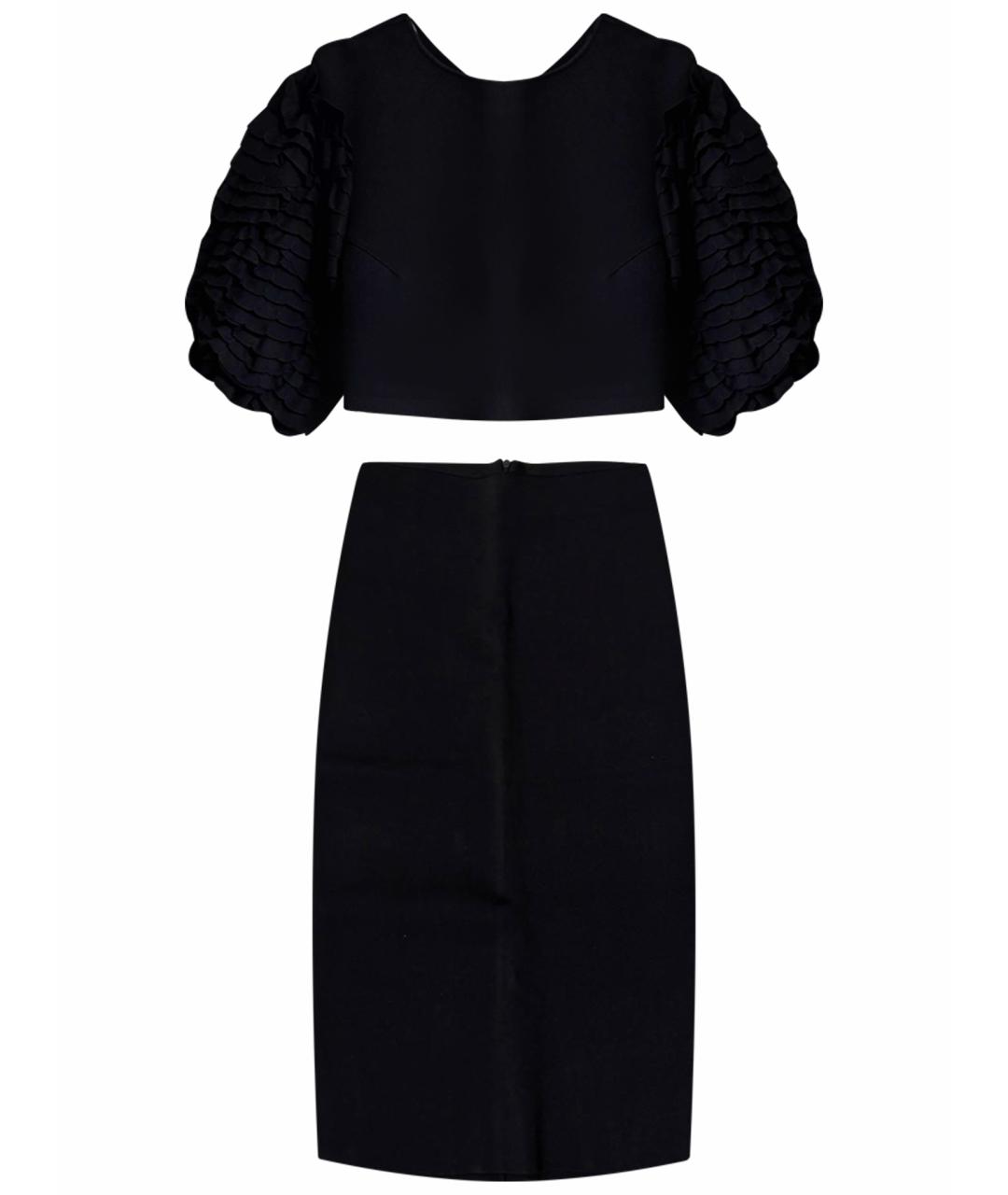 ULYANA SERGEENKO Черный вискозный костюм с юбками, фото 1