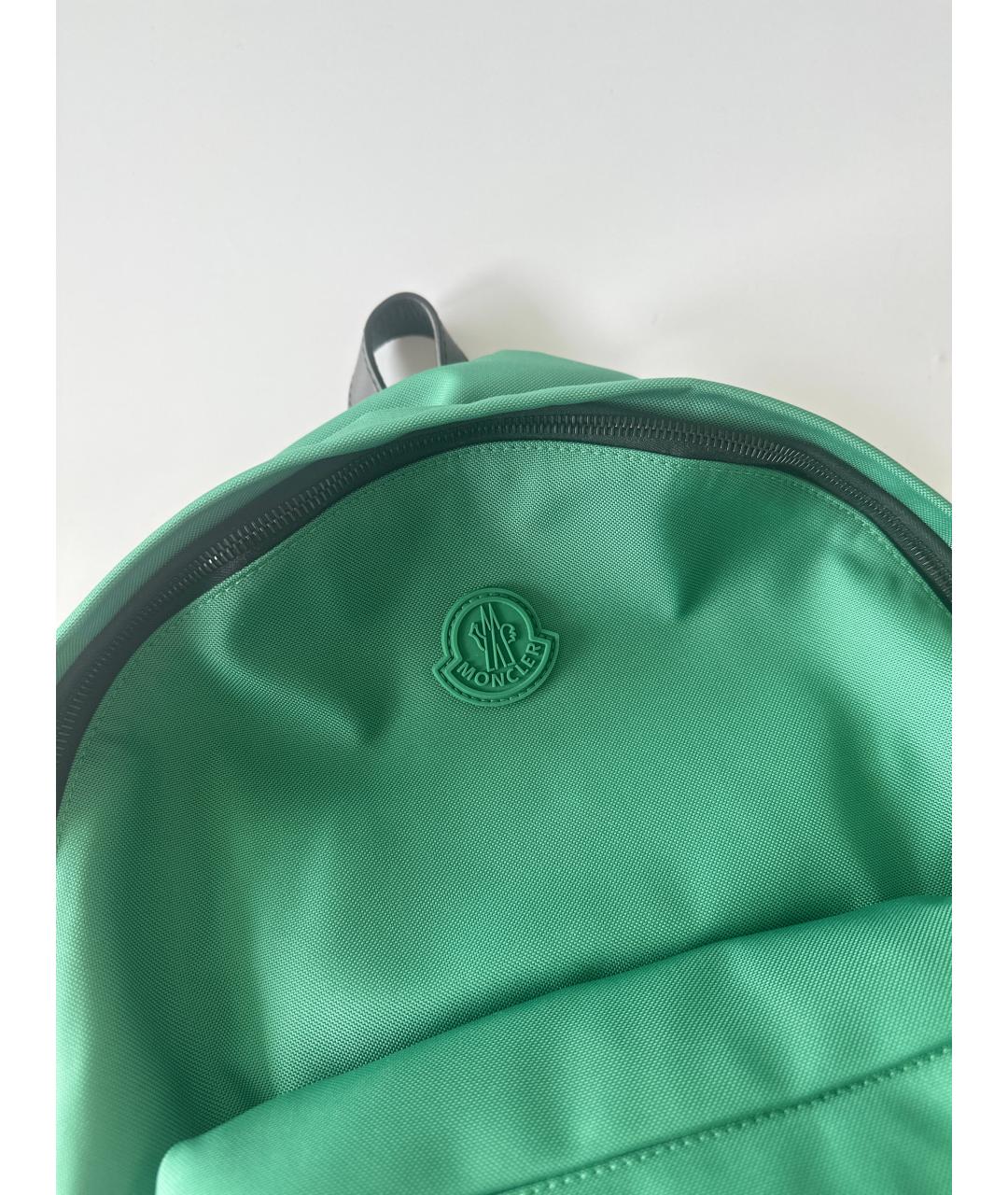 MONCLER Зеленый хлопковый рюкзак, фото 4