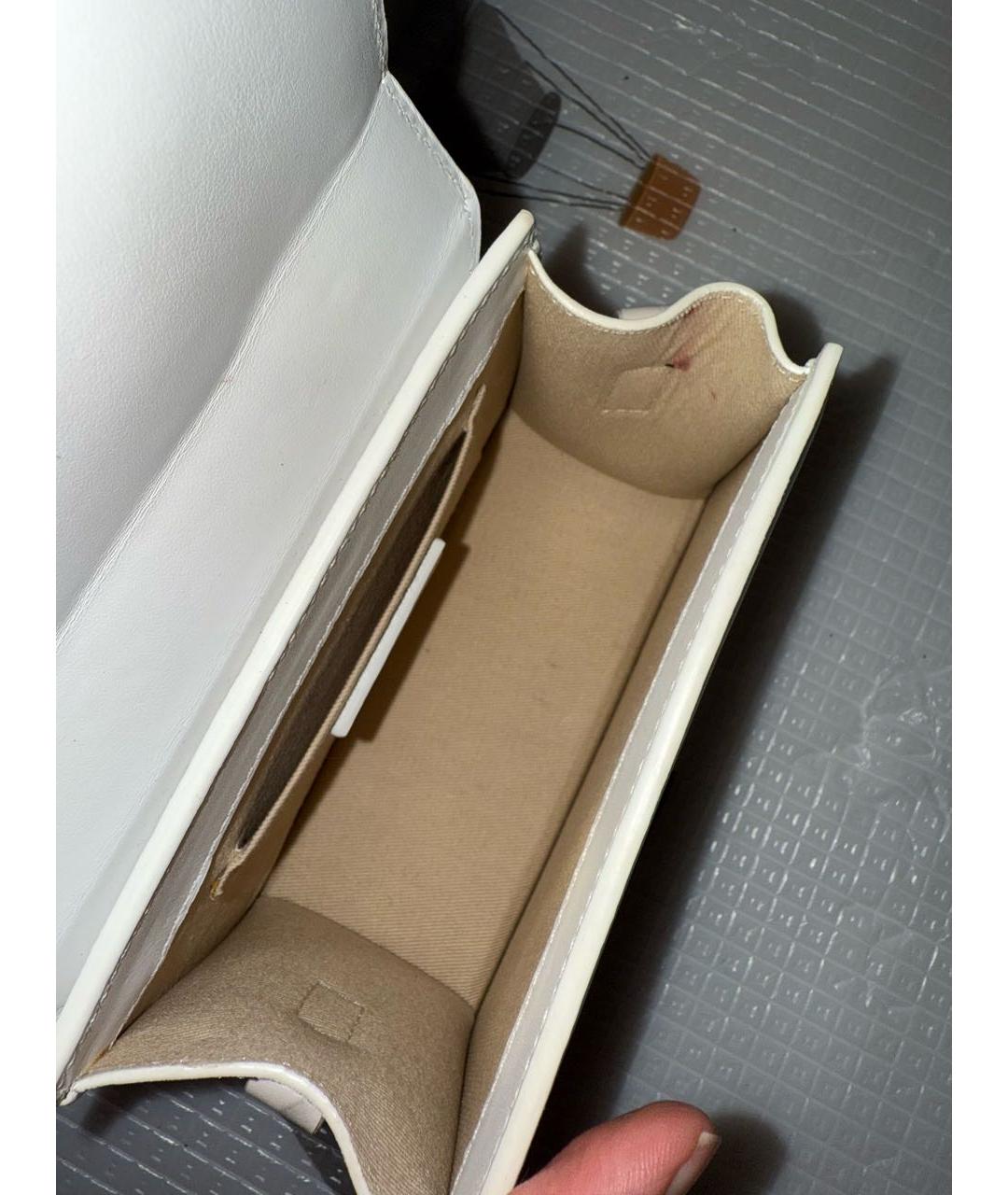 JACQUEMUS Белая кожаная сумка через плечо, фото 5