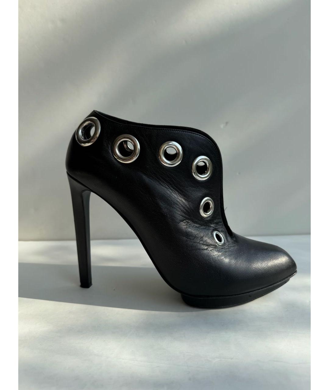ALEXANDER MCQUEEN Черные кожаные ботильоны, фото 8