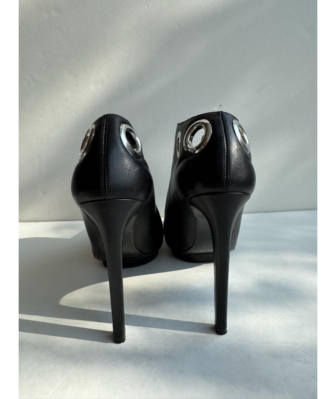 ALEXANDER MCQUEEN Черные кожаные ботильоны, фото 2