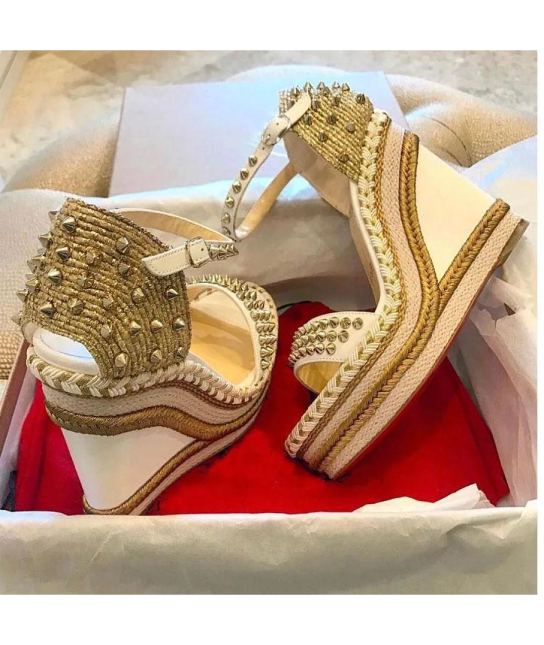 CHRISTIAN LOUBOUTIN Белые кожаные эспадрильи, фото 5