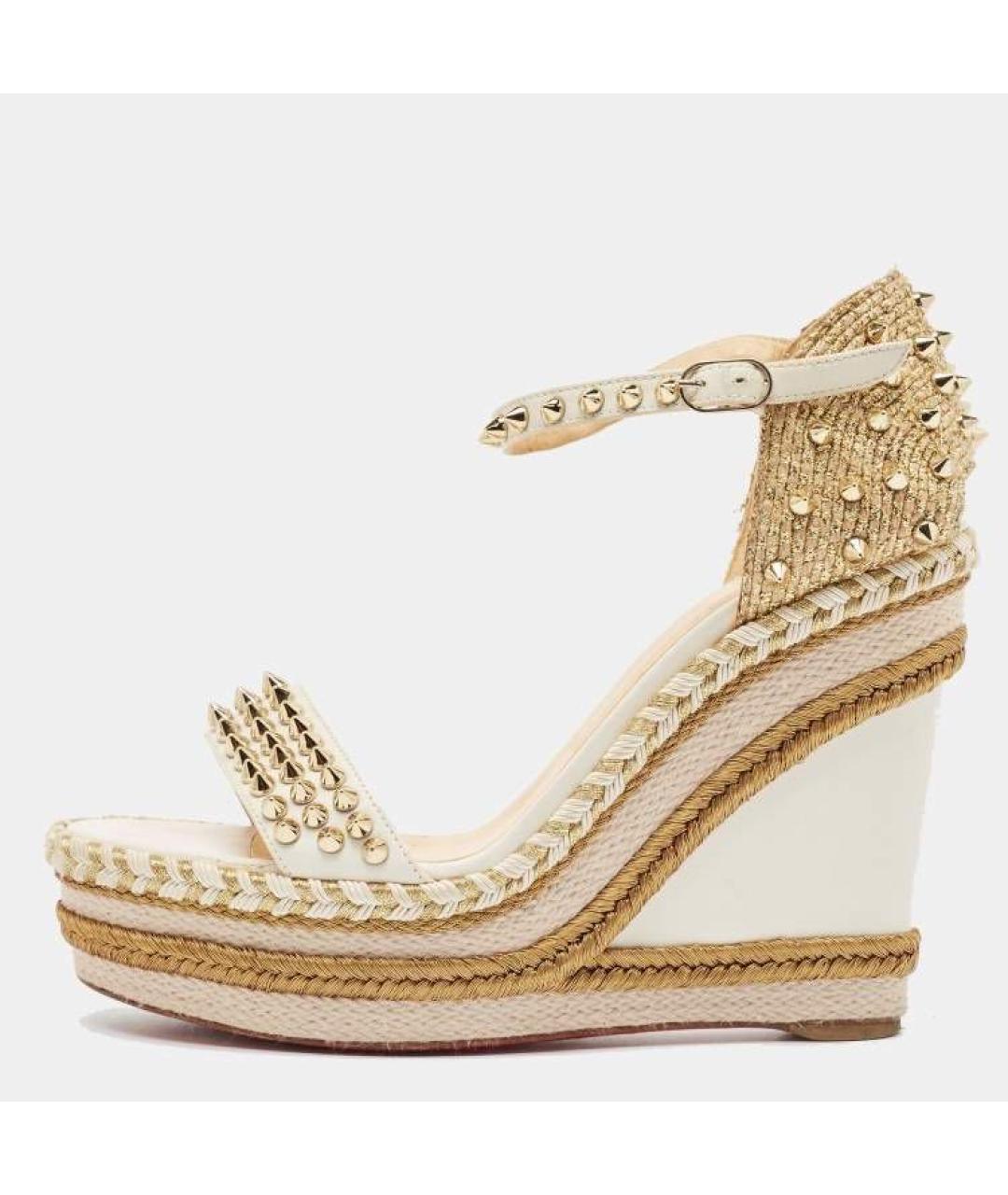 CHRISTIAN LOUBOUTIN Белые кожаные эспадрильи, фото 8
