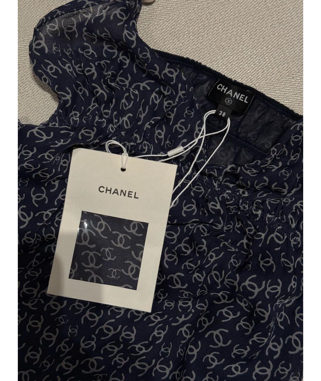CHANEL Темно-синий шелковый сарафан, фото 5