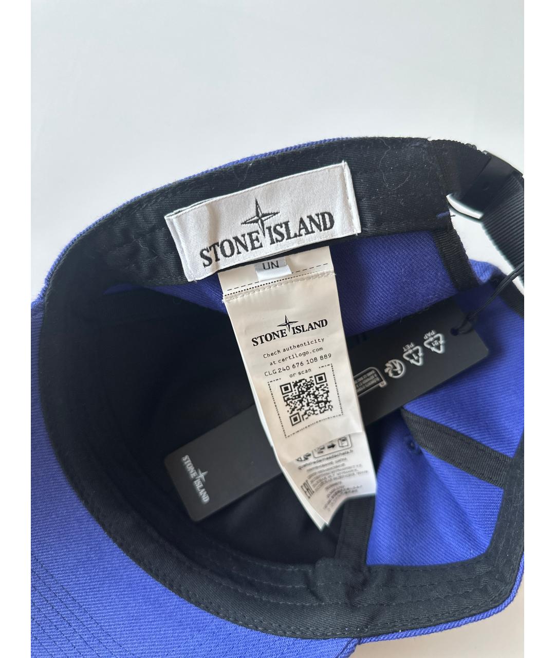 STONE ISLAND Синяя хлопковая кепка/бейсболка, фото 4