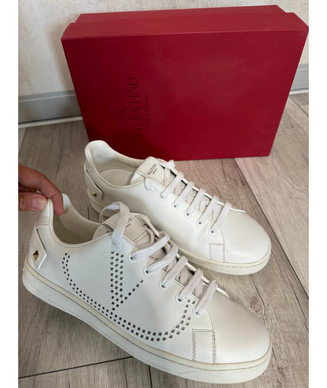 VALENTINO Белые кожаные кеды, фото 6