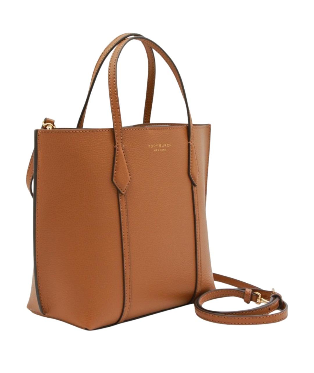 TORY BURCH Коричневая кожаная сумка тоут, фото 3