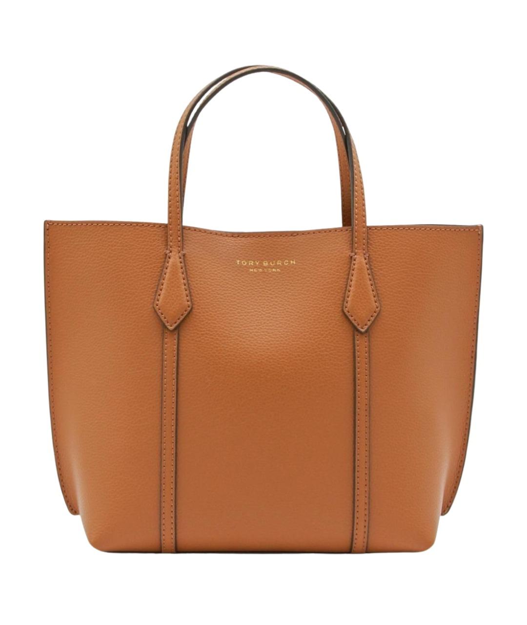 TORY BURCH Коричневая кожаная сумка тоут, фото 1