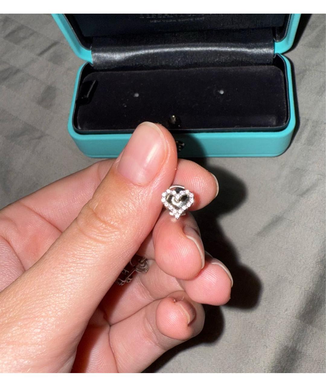 TIFFANY&CO Серебряные серьги из белого золота, фото 3