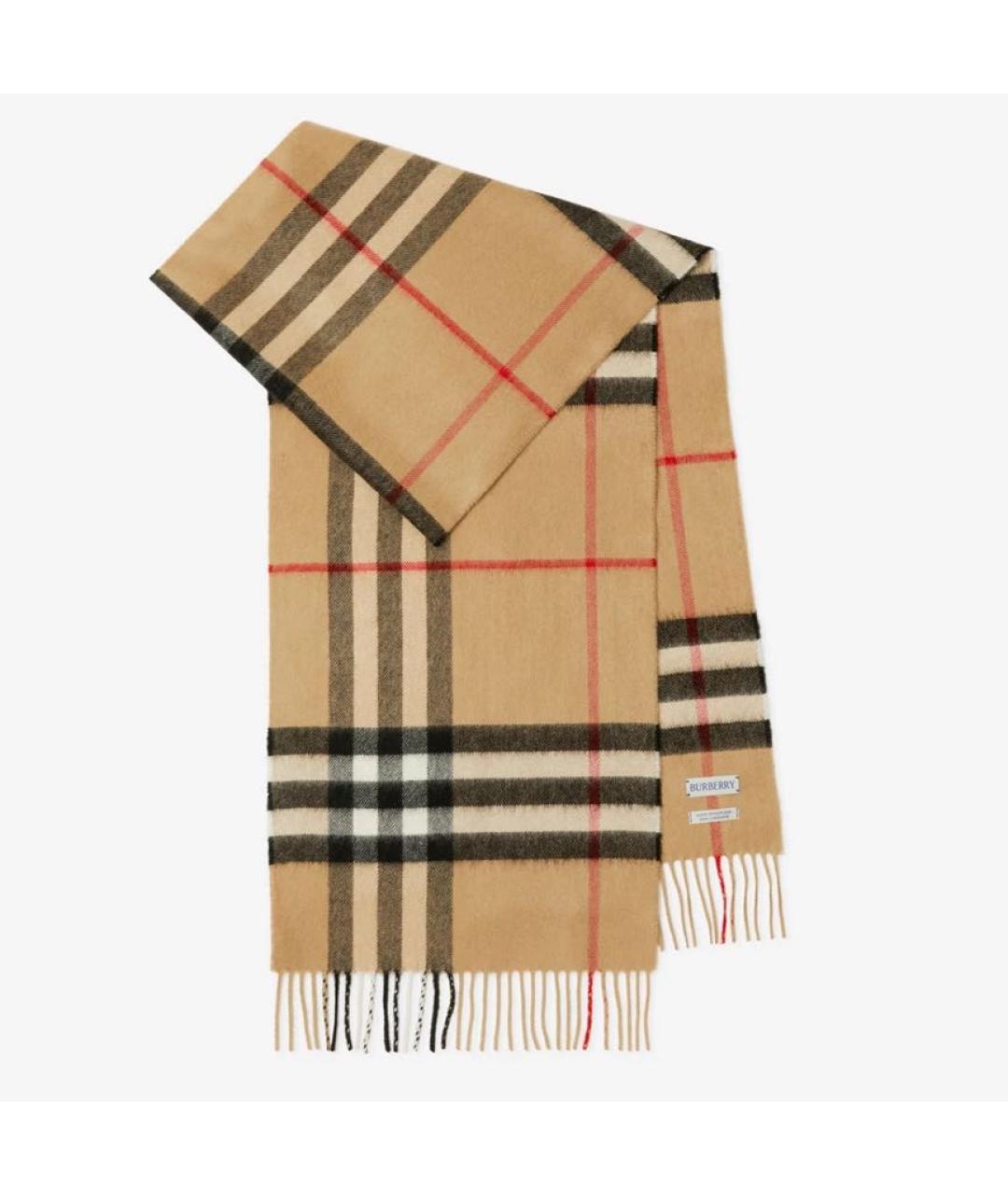 BURBERRY Бежевый кашемировый шарф, фото 6
