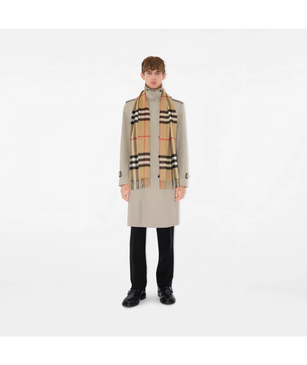 BURBERRY Бежевый кашемировый шарф, фото 5