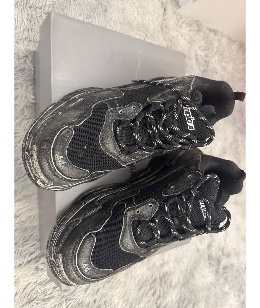 BALENCIAGA Черные текстильные высокие кроссовки / кеды, фото 2