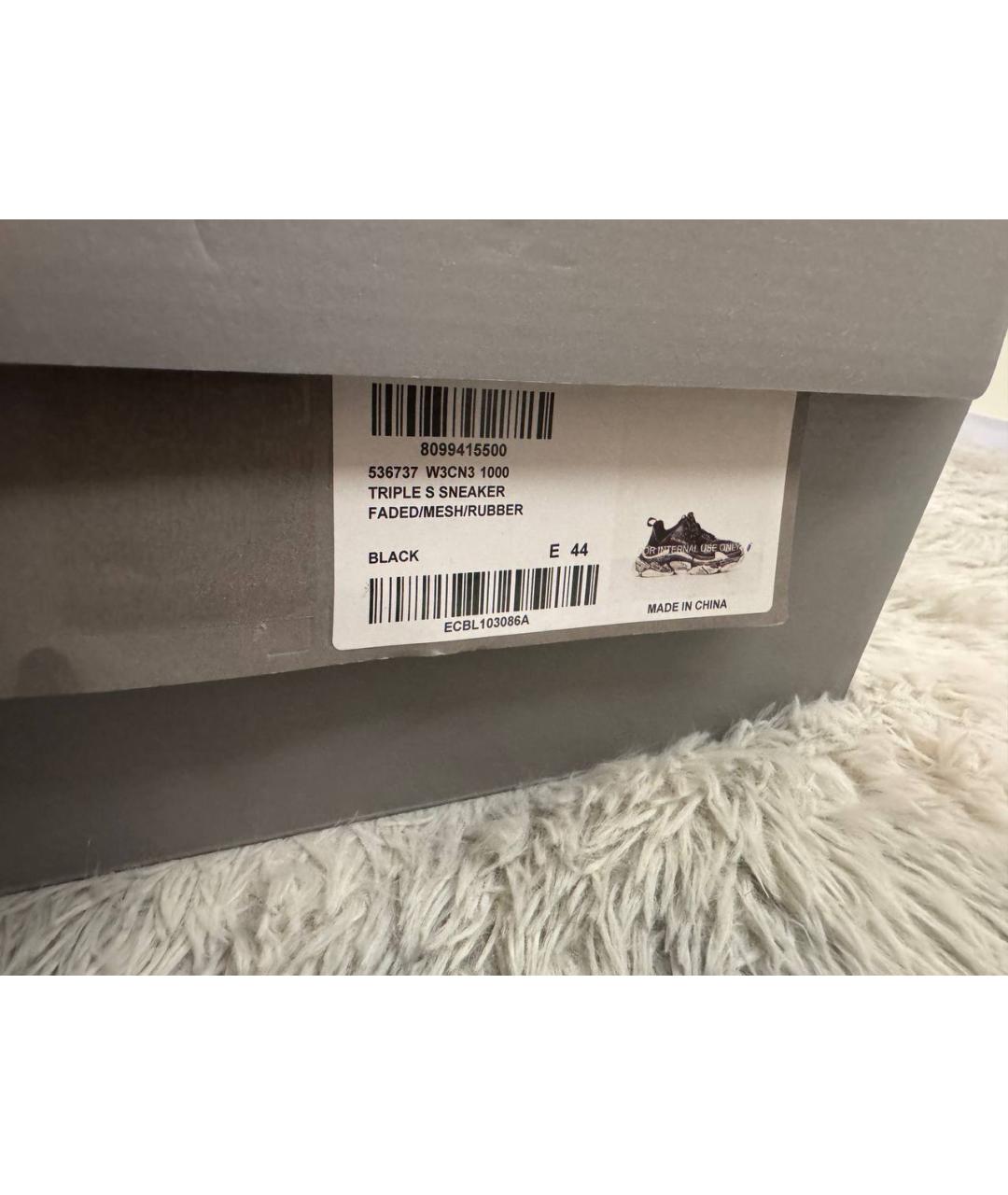 BALENCIAGA Черные текстильные высокие кроссовки / кеды, фото 5