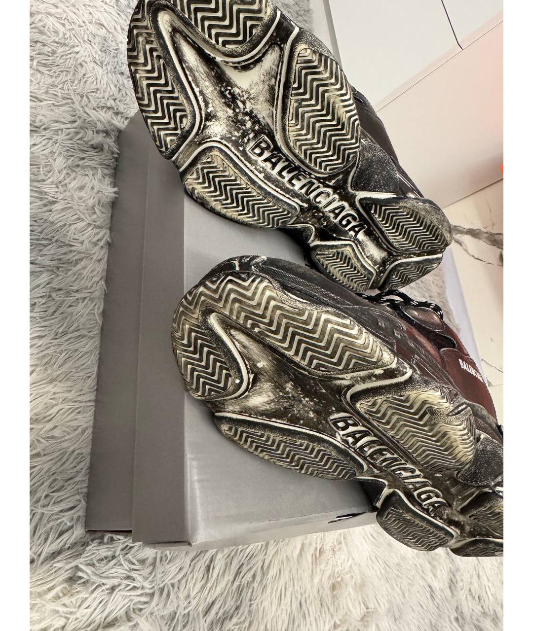 BALENCIAGA Черные текстильные высокие кроссовки / кеды, фото 4