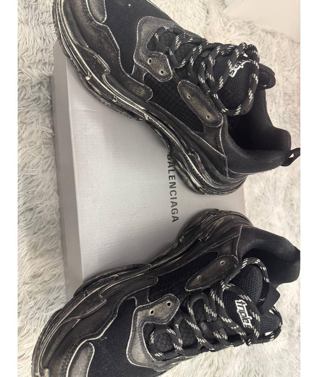 BALENCIAGA Черные текстильные высокие кроссовки / кеды, фото 3