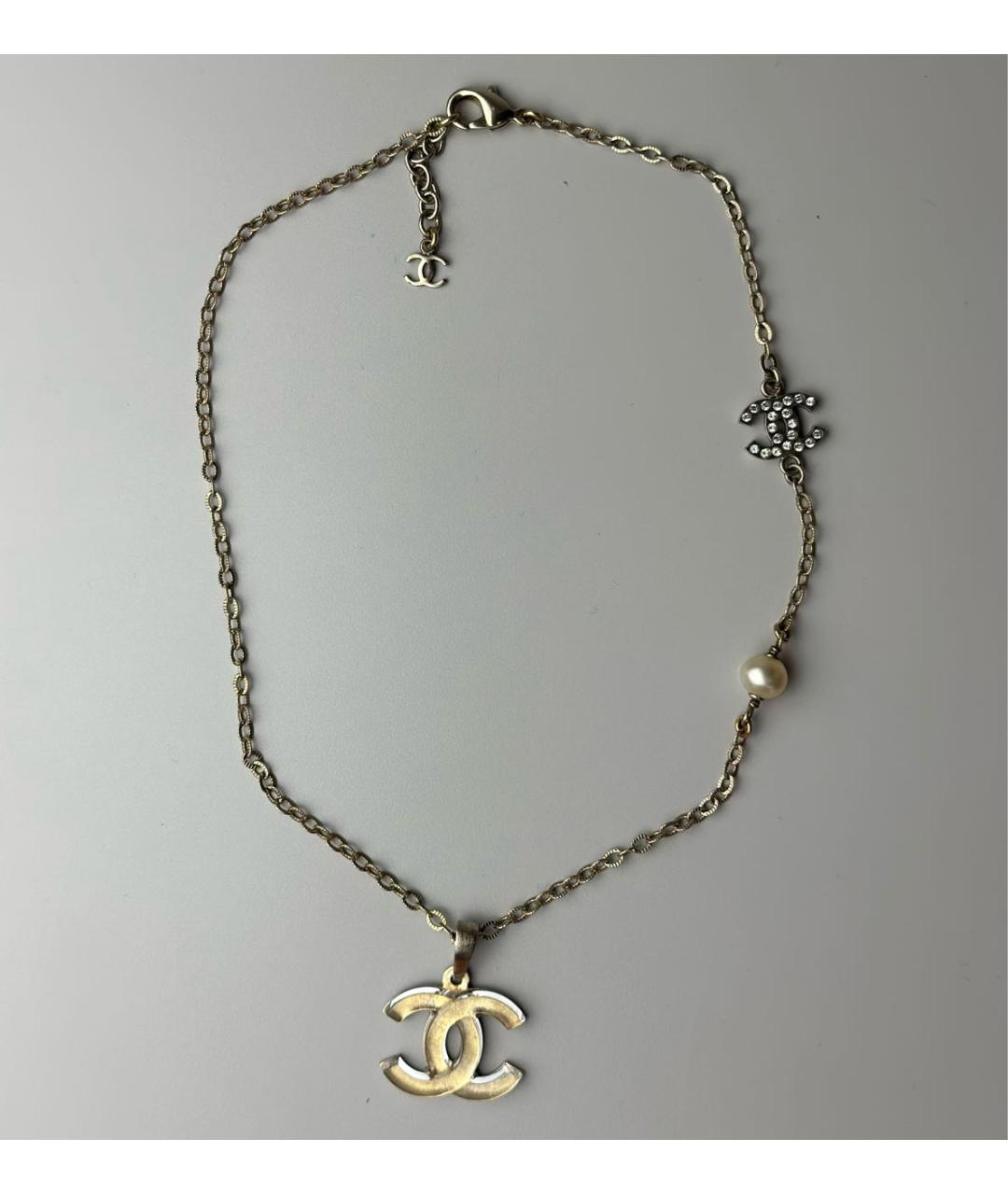 CHANEL Золотое металлическое колье, фото 3
