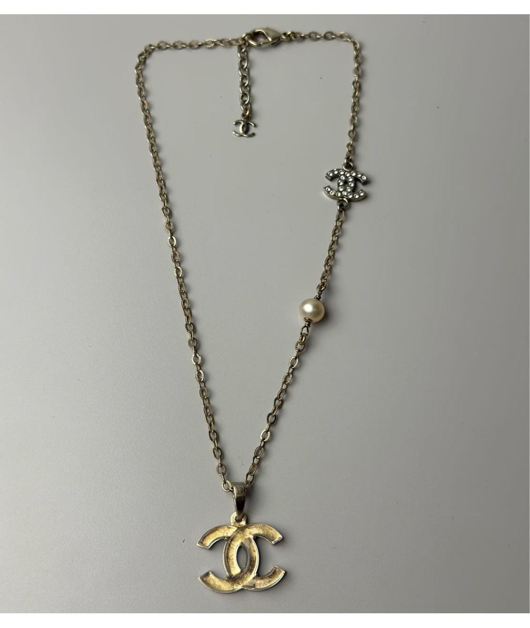 CHANEL Золотое металлическое колье, фото 9