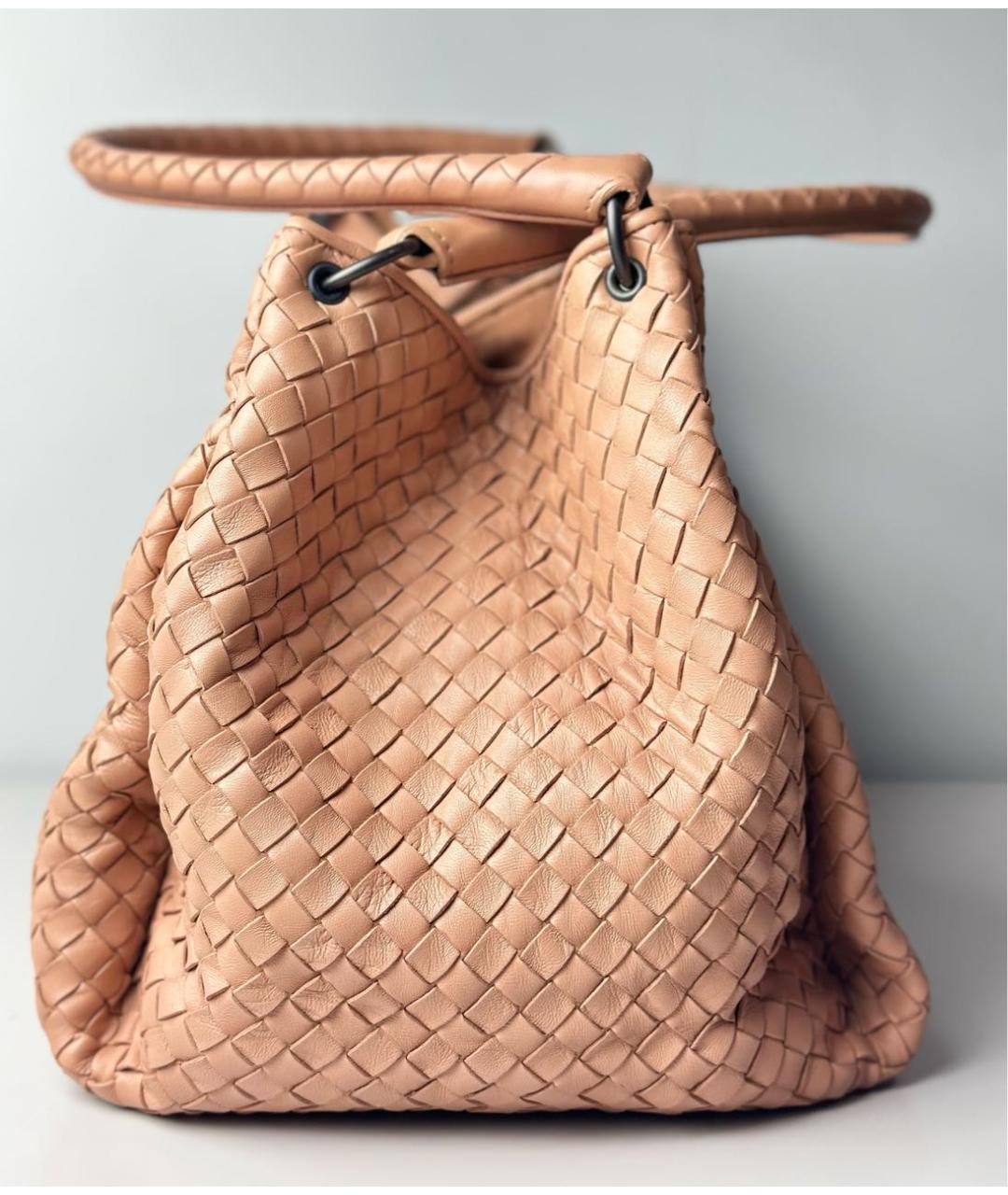 BOTTEGA VENETA Бежевая кожаная сумка тоут, фото 6