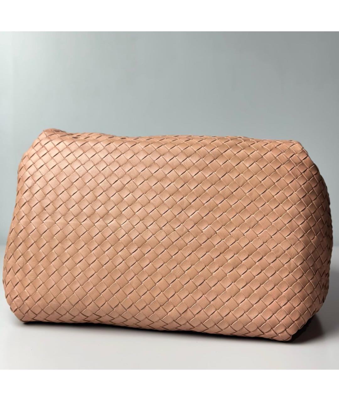 BOTTEGA VENETA Бежевая кожаная сумка тоут, фото 4