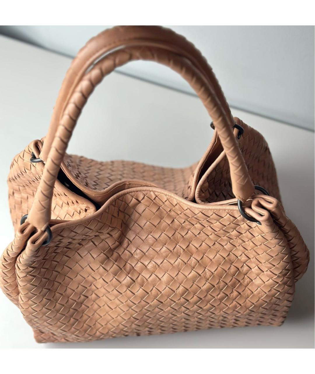 BOTTEGA VENETA Бежевая кожаная сумка тоут, фото 7