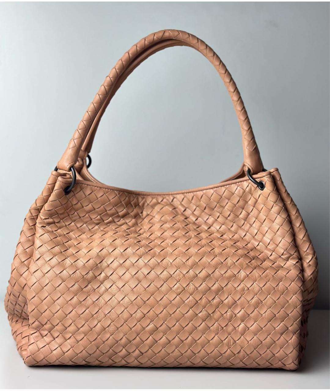 BOTTEGA VENETA Бежевая кожаная сумка тоут, фото 9