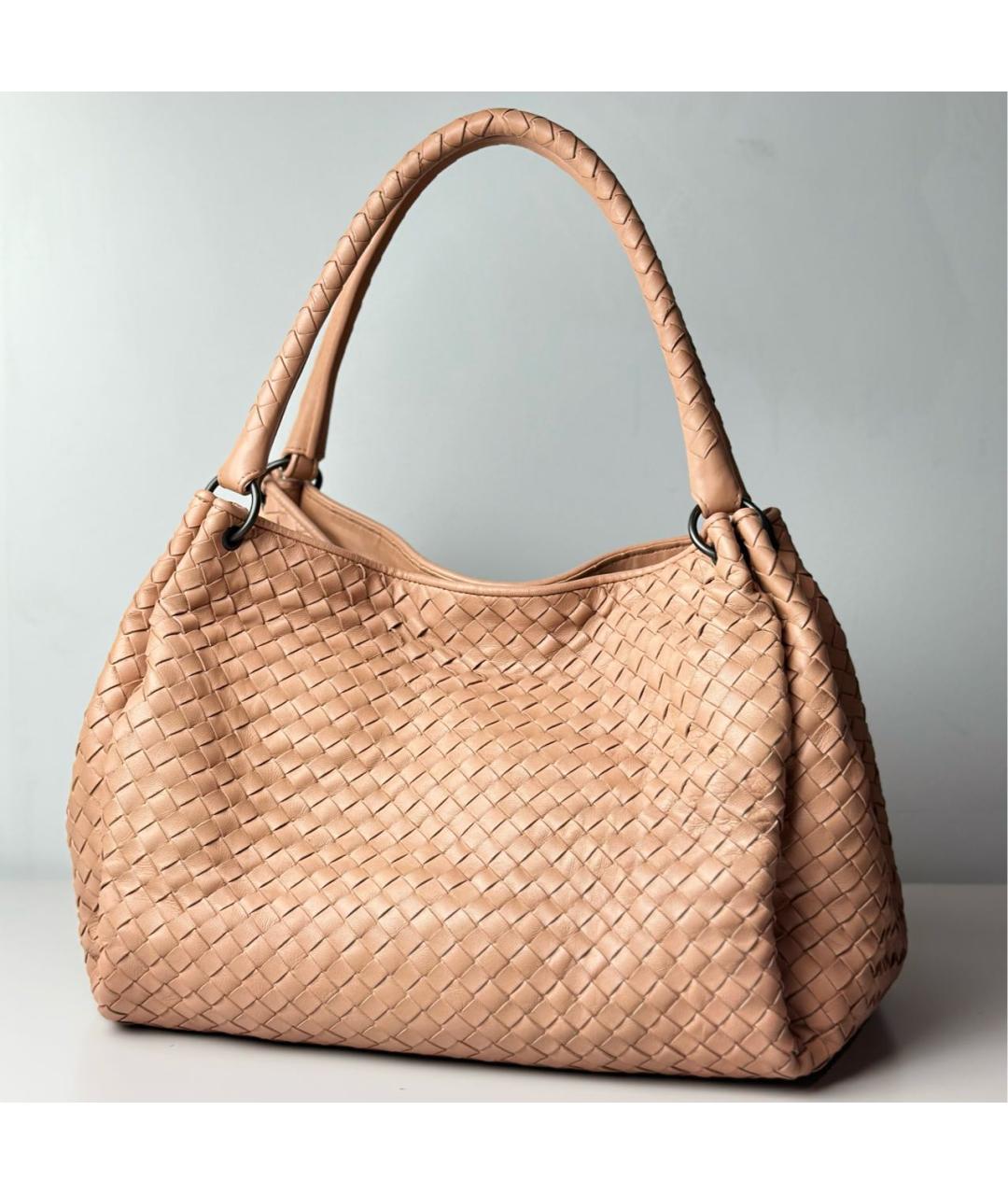BOTTEGA VENETA Бежевая кожаная сумка тоут, фото 2