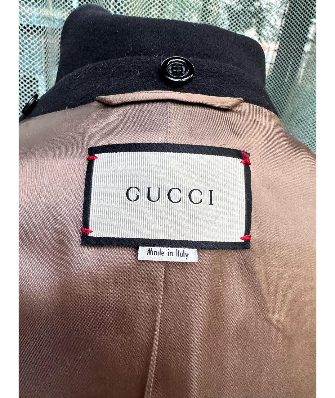 GUCCI Черное шерстяное пальто, фото 8