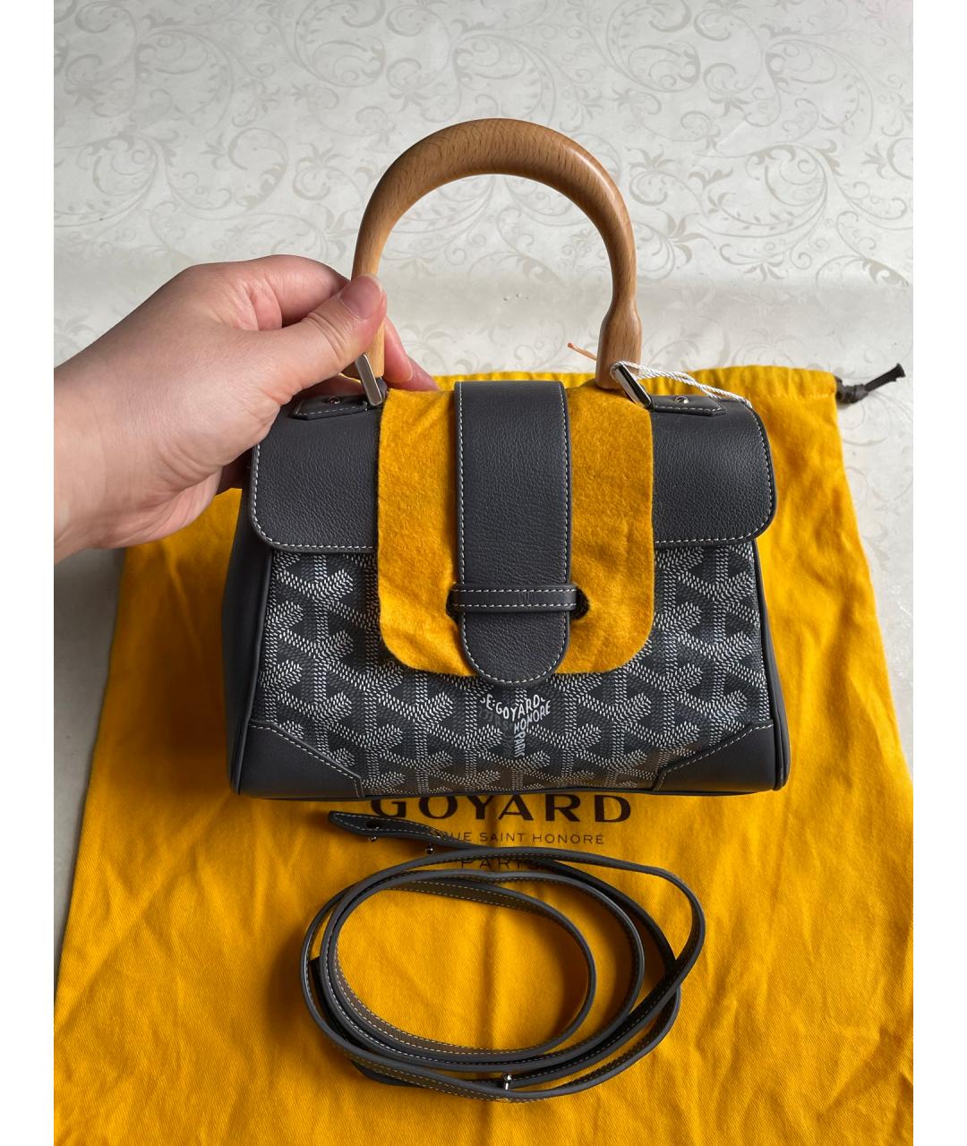GOYARD Серая сумка с короткими ручками, фото 7
