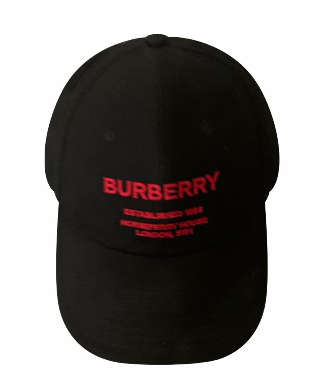 BURBERRY Черная хлопковая кепка, фото 1